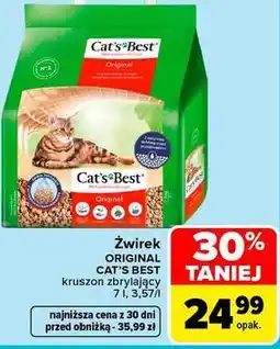 Carrefour Żwirek kruszony zbrylający Cat's Best Original oferta