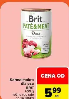 Carrefour Karma mokra dla psa Brit Paté & Meat oferta