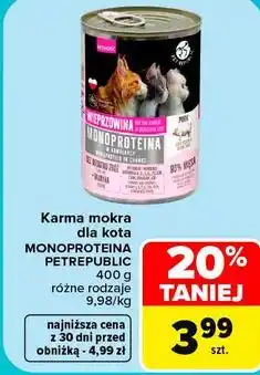 Carrefour Karma mokra dla kota monoproteina Petrepublic oferta