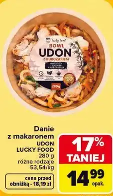 Carrefour Danie z makaronem Udon Lucky Food oferta