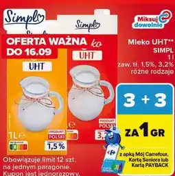 Carrefour Mleko UHT Simpl oferta