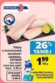 Carrefour Filety z morszczuka mrożone bez skóry Herring Krymar oferta