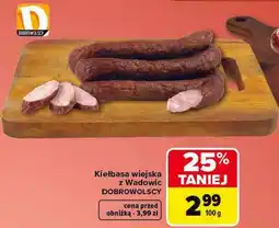 Carrefour Kiełbasa wiejska z Wadowic DOBROWOLSCY oferta