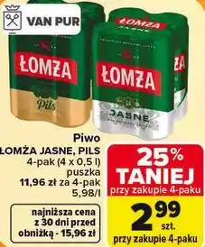 Carrefour Piwo Łomża Jasne, Pils 4-pak (4 x 0,5 l) oferta