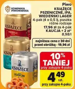 Carrefour Piwo Książęce Pszeniczne, IPA, Wiedeński Lager 4-pak (4 x 0,5 l) oferta