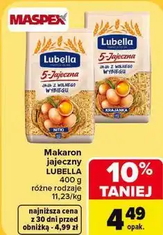 Carrefour Makaron jajeczny Lubella oferta