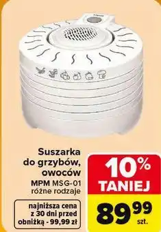 Carrefour Suszarka do grzybów, owoców MPM MSG-01 oferta