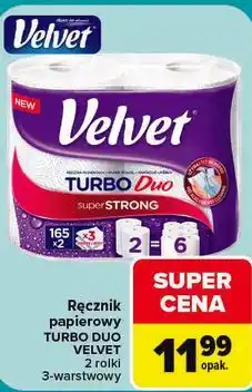Carrefour Ręcznik papierowy Turbo Duo Velvet 2 rolki oferta