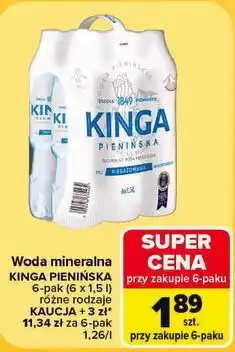 Carrefour Woda mineralna Kinga Pienińska oferta