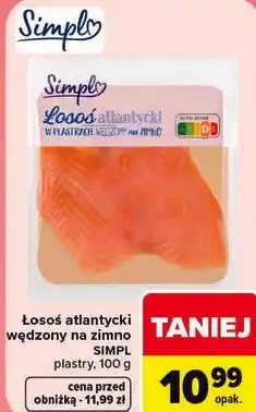 Carrefour Simpl Łosoś atlantycki wędzony na zimno oferta