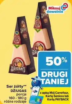 Carrefour Ser żółty Džiugas porcja oferta