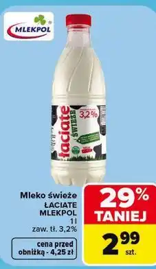 Carrefour Mleko świeże Łaciate Mlekopol oferta