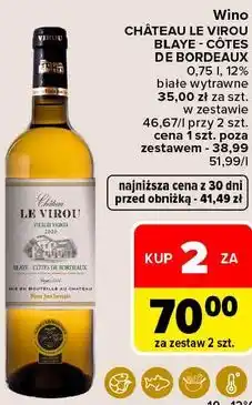 Carrefour Market Wino Château Le Virou Blaye - Côtes de Bordeaux białe wytrawne oferta