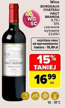 Carrefour Market Wino BORDEAUX CHATEAU HAUT BRANDA czerwone wytrawne oferta