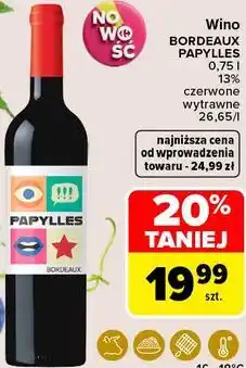 Carrefour Market Wino BORDEAUX PAPYLLES czerwone wytrawne oferta