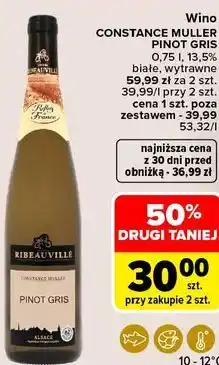Carrefour Market Wino CONSTANCE MULLER PINOT GRIS Reflets de France oferta