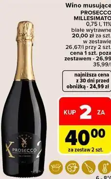 Carrefour Market Wino musujące PROSECCO MILLESIMATO białe wytrawne oferta