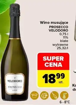 Carrefour Market Wino musujące PROSECCO VELODORO białe wytrawne oferta