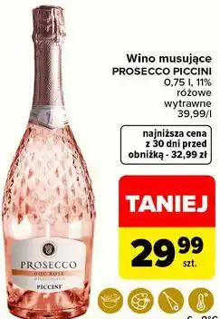 Carrefour Market Wino musujące PROSECCO PICCINI różowe wytrawne oferta