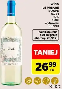Carrefour Market Wino LE PREARE SOAVE białe wytrawne oferta