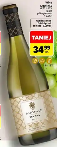 Carrefour Market Wino AMORALE TRE UVA białe półwytrawne oferta