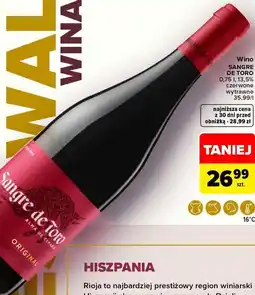 Carrefour Market Wino SANGRE DE TORO czerwone wytrawne oferta