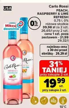 Carrefour Market Carlo Rossi PEACH, RASPBERRY & LIME REFRESH różowe słodkie wino bezalkoholowe oferta