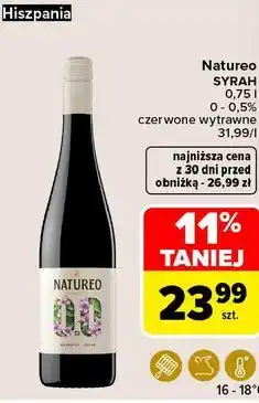 Carrefour Market Natureo SYRAH czerwone wytrawne wino bezalkoholowe oferta