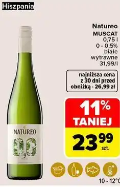 Carrefour Market Natureo MUSCAT białe wytrawne wino bezalkoholowe oferta
