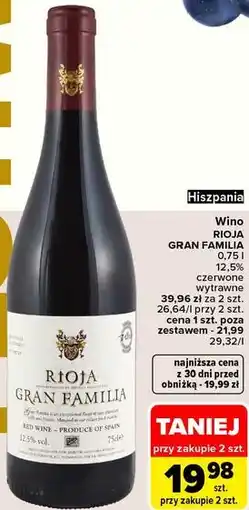 Carrefour Market Wino czerwone wytrawne Rioja Gran Familia oferta