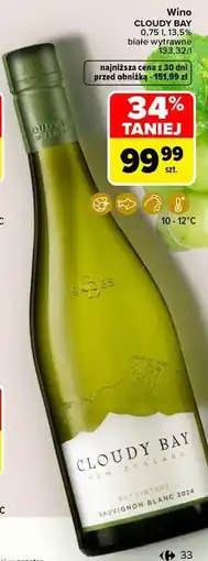 Carrefour Market Wino CLOUDY BAY białe wytrawne oferta