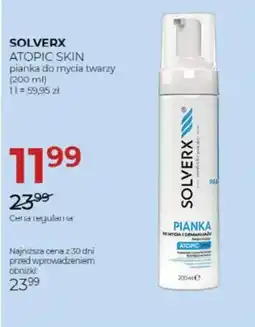 Jawa Drogerie Solverx atopic skin pianka do mycia twarzy oferta