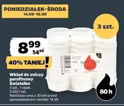 Netto Wkład do zniczy parafinowy Światełko oferta