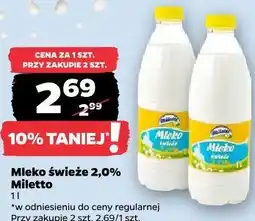 Netto Mleko świeże 2,0% Miletto oferta