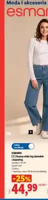 Lidl Jeansy wide leg damskie z bawełną Esmara oferta