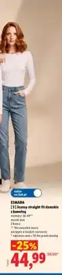 Lidl Jeansy straight fit damskie z bawełną Esmara oferta