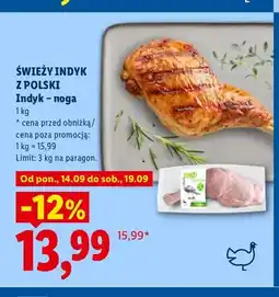 Lidl Indyk noga Świeży Indyk z Polski oferta