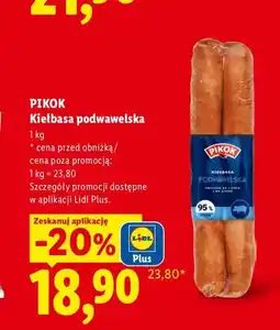Lidl Kiełbasa podwawelska Pikok oferta