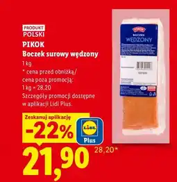 Lidl Boczek surowy wędzony Pikok oferta