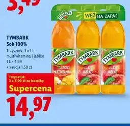 Lidl Sok multiwitamina i jabłko 3-pak Tymbark 100% oferta