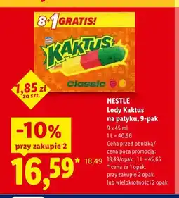 Lidl Lody Kaktus na patyku Nestlé 9-pak oferta
