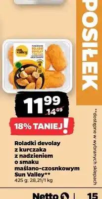 Netto Roladki devolay z kurczaka z nadzieniem o smaku maślano-czosnkowym Sun Valley oferta