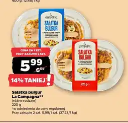 Netto Sałatka bulgur z kostkami sera pomidorami i hummusem klasycznym La Campagna oferta