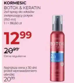 Jawa Drogerie Kormesic botox & keratin 2wl spray do włosów zwiększający połysk oferta