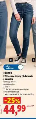 Lidl ESMARA Jeansy skinny fit damskie z bawełną oferta