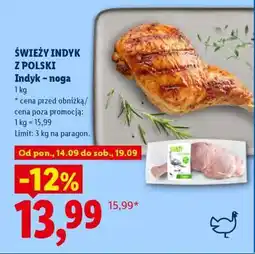 Lidl ŚWIEŻY INDYK Z POLSKI Indyk – noga oferta