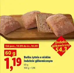 Lidl Bułka żytnia o niskim indeksie glikemicznym oferta
