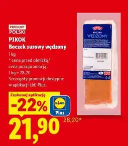 Lidl Pikok Boczek surowy, wędzony oferta