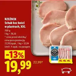 Lidl Rzeźnik Schab bez kości w plastrach, XXL oferta