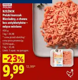 Lidl RZEŹNIK Polski kurczak Biesiadny z chowu bez antybiotyków – mięso mielone oferta
